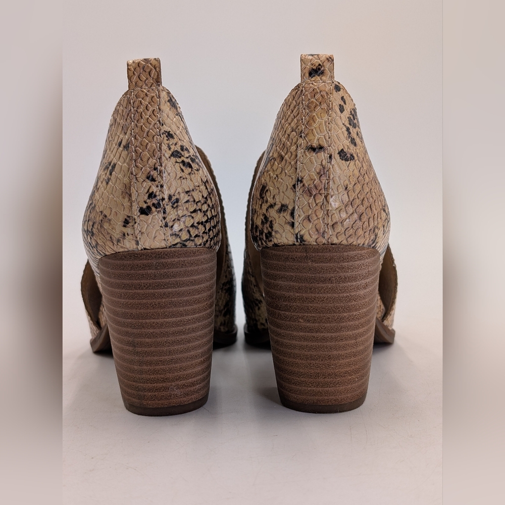 Lucky Brand LK-Junai Women's Size 7M Genuine Leather Snakeskin Peep Toe Heels - Picture 14 of 17